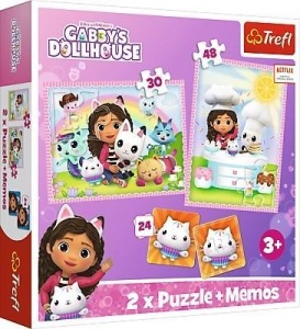 PUZZLE 2W1 + MEMOS GABI Z KOCIM PRZYJACIELEM TREFL