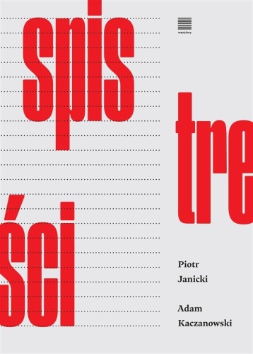 Spis treści, Adam Kaczanowski, Piotr Janicki