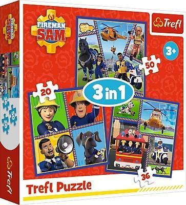 Puzzle 3w1 - Dzień Strażaka Sama TREFL, Trefl