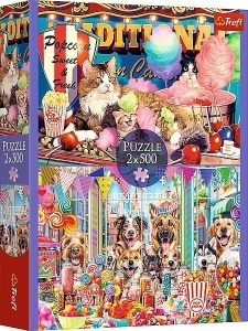 PUZZLE 2X500 PUSZYŚCI PRZYJACIELE TREFL, TREFL