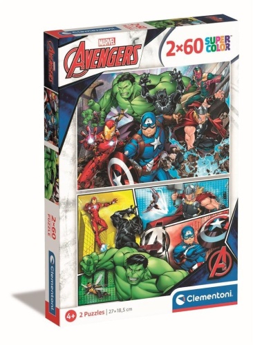 Puzzle 2x60 Super kolor The Avengers, Clementoni