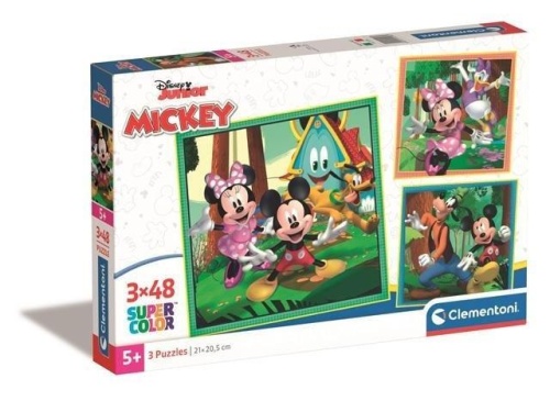 Puzzle 3x48 Super Kolor Mickey/Minnie, Clementoni