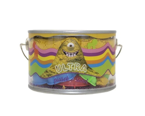Ultra Piasek 200g żółty + 5 foremek Zamek, EPEE