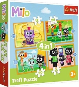 PUZZLE 4W1 POZNAJ MILO I JEGO PRZYJACIÓŁ TREFL