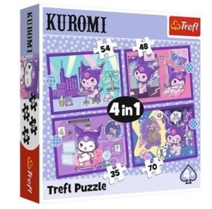 PUZZLE 4W1 DZIEŃ KUROMI HELLO KITTY TREFL, TREFL