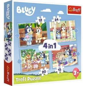 PUZZLE 4W1 BLUEY I JEGO ŚWIAT, TREFL