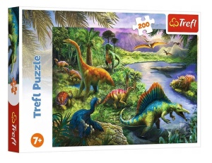 PUZZLE 200 DRAPIEŻNE DINOZAURY TREFL, TREFL