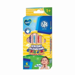 KREDKI OŁÓWKOWE OKRĄGŁE SUPER JUMBO 6KOL ASTRA