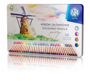 KREDKI OŁÓWKOWE PRESTIGE 36 KOLORÓW ASTRA