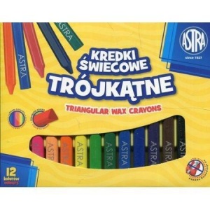KREDKI ŚWIECOWE TRÓJKĄTNE 12 KOLORÓW ASTRA