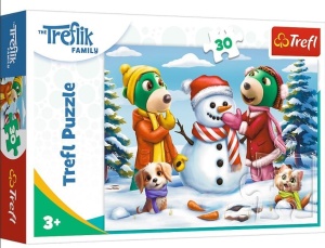 PUZZLE 30 ZIMOWE ZABAWY TREFLIKÓW TREFL, TREFL