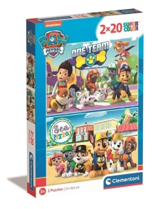 PUZZLE 2X20 SUPER KOLOR PSI PATROL, CLEMENTONI
