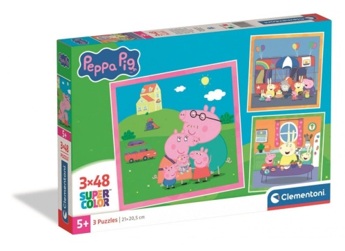 Puzzle 3x48 Peppa Pig, Clementoni