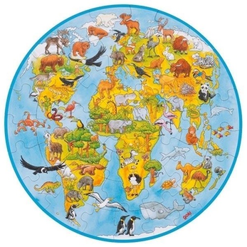 Puzzle XXL okrągłe Świat, Goki