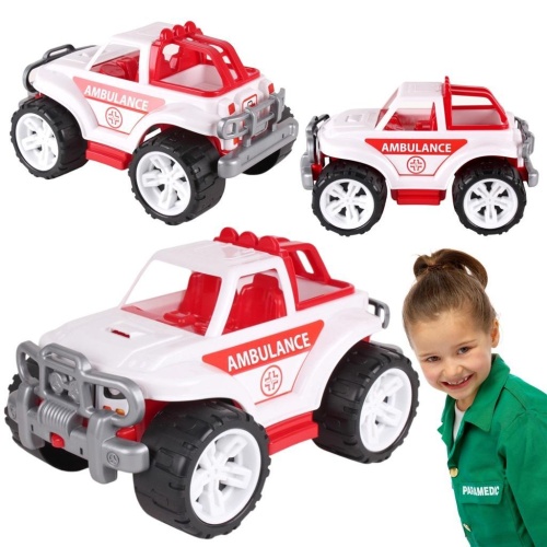 Pojazd SUV biało-czerwony, Technok