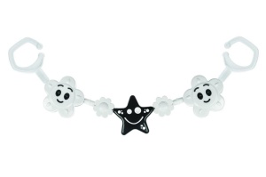 ZAWIESZKA DO WÓZKA CZARNO-BIAŁA 2 KWIATKI, GWIAZDA