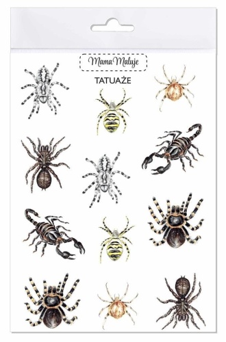 Tatuaże zmywalne Pajęczaki, Mama Maluje