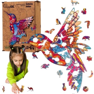 PUZZLE DREWNIANE EKO 120 DELIKATNY KOLIBER A3