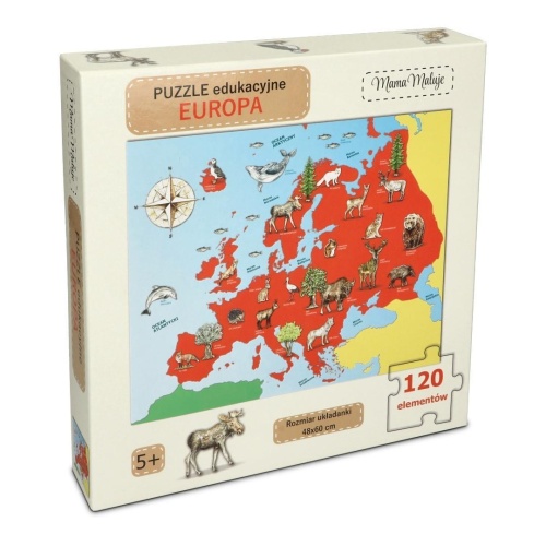 Puzzle edukacyjne Europa 120el, Mama Maluje
