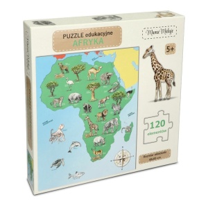 PUZZLE EDUKACYJNE AFRYKA 120EL, MAMA MALUJE