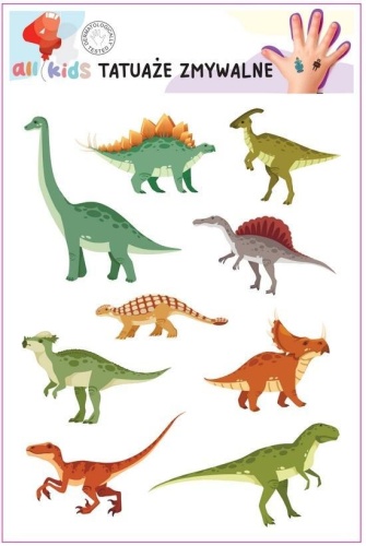 Tatuaże zmywalne dla dzieci Dinozaury, All4Kids