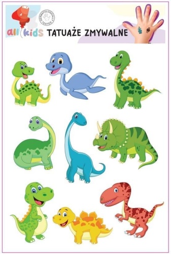 Tatuaże zmywalne dla dzieci Dinusie 1, All4Kids
