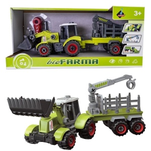 TRAKTOR Z ŁYŻKĄ I PRZYCZEPĄ DO SKRĘCANIA, ASKATO