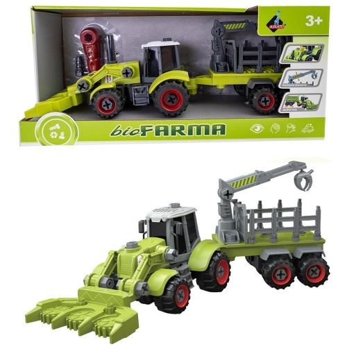 Traktor z łyżką i przyczepą do skręcania, Askato