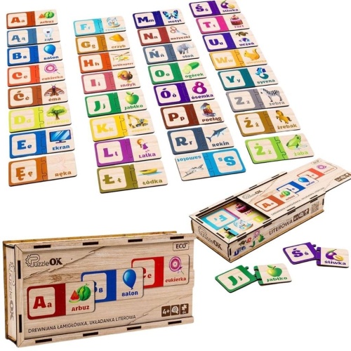 Drewniana układanka - Literowa, PuzzleOK
