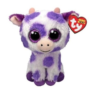 BEANIE BOOS ETHEL - KROWA Z FIOLET. PLAMAMI 15CM