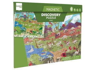 PUZZLE MAGNETYCZNE I GRA 2W1 DINOZAURY, SCRATCH
