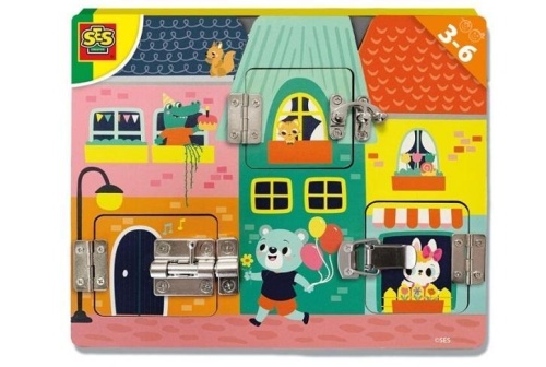 Drewniana tablica zamków/zatrzasków, SES