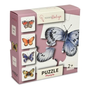 PUZZLE 4-ELEMENTOWE MOTYLE, MAMA MALUJE