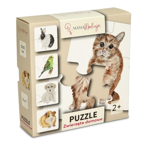 Puzzle 4-elementowe Zwierzęta domowe, Mama Maluje