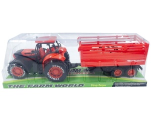 TRAKTOR Z PRZYCZEPĄ I ZWIERZĄTKIEM, TRIFOX