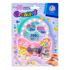 ZESTAW KORALIKÓW MOTYL 250SZT + 2M GUMEK ASTRA