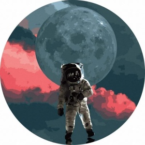 MALOWANIE PO NUMERACH OKRĄGŁE - ASTRONAUTA... 40CM