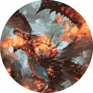 MALOWANIE PO NUMERACH OKRĄGŁE - SMOK 40CM