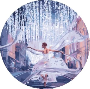 MALOWANIE PO NUMERACH OKRĄGŁE - BALETNICA 40CM