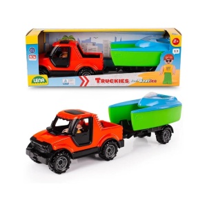 LENA TRUCKIES PICKUP TERENOWY Z PRZYCZEPKĄ I ŁÓDKĄ