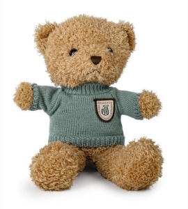 MIŚ BRĄZOWY 22CM W SWETERKU MIĘTOWY, DAFFI
