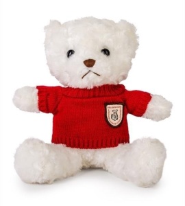 MIŚ BIAŁY 22CM W SWETERKU CZERWONY, DAFFI