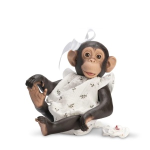 MAŁPKA HISZPAŃSKA LOLA W RAMPERSIE W LISTKI 32CM