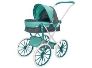 WÓZEK GONDOLA DUŻE KOŁA SZARO-MIĘTOWY, MADEJ