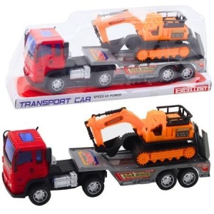 CIĘŻARÓWKA Z LAWETĄ I KOPARKĄ, LEANTOYS