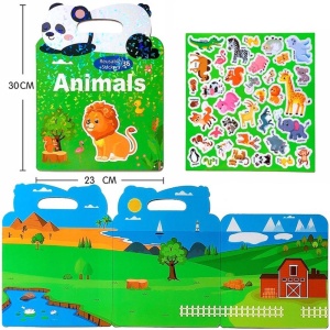 KSIĄŻECZKA Z NAKLEJKAMI ZWIERZĘTA, ASKATO