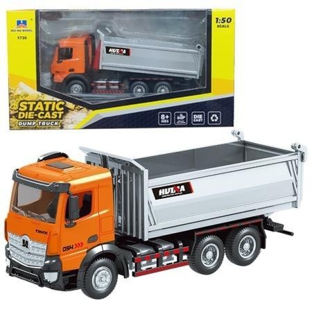 Ciężarówka wywrotka pomarańczowa 1:50, Leantoys