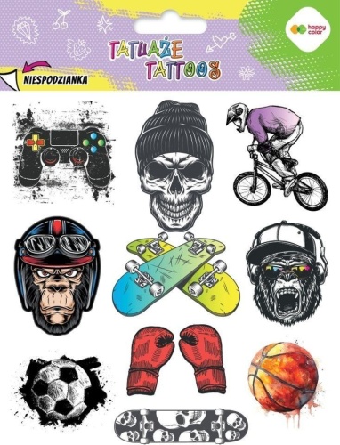 Tatuaże zmywalne Be Cool HAPPY COLOR, GDD