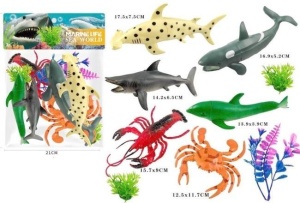 ZWIERZĘTA MORSKIE Z AKCESORIAMI 6SZT, MERKPOL