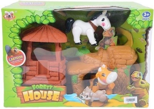Zestaw 2 zwierząt z domkiem i drzewem, Merkpol